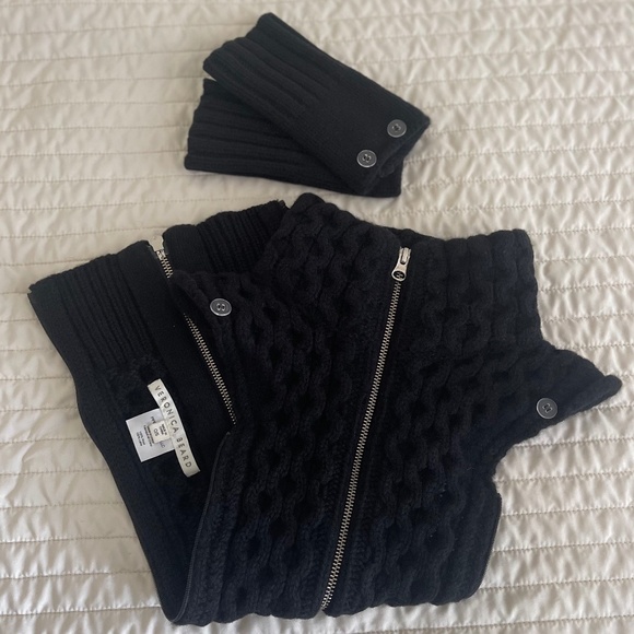 Veronica Beard Black Upstate Dickey+Cuffs sz O/S